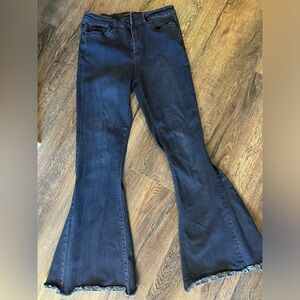 Flying Monkey high rise, raw hem, flare jeans